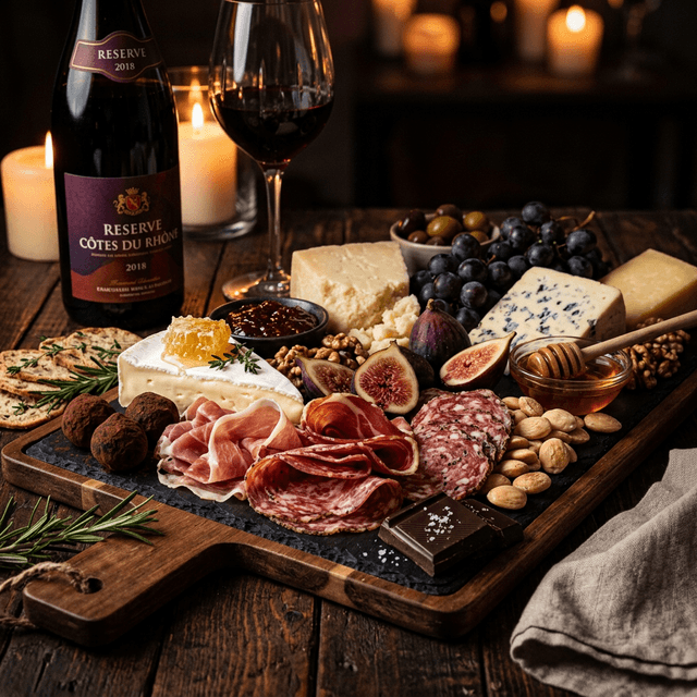 Tábua de Frios e Vinho Gourmet Bravino